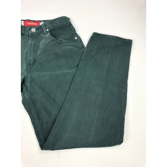 SilverTab Loose Fit Green Mom Jeans Juniors 9 100% Cotton USA Made (28x30) - Picture 2 of 10